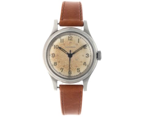 No Reserve - Longines 'Sei Tacche' 23059 - Men's watch - approx. 1944. Case: steel - strap: leather - manual - condition: sat