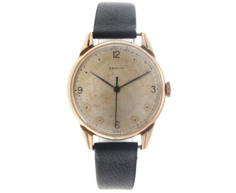 No Reserve - Zenith Classic 14K. - Men's watch.  Case: rose gold (14K.) - strap: leather - manual - condition: good, movement