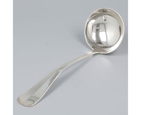 Sauce / gravy ladle silver. "Hollands Glad". Netherlands, Zeist, M.J. Gerritsen, 1981, hallmarks: maker's mark, 999, standing