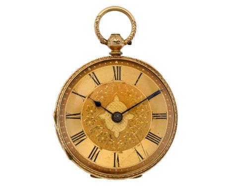 No Reserve - Reid & Sons Newcastle 18K. - Men's pocket watch - approx. 1870. Case: yellow gold (18 kt.) - manual winding - co