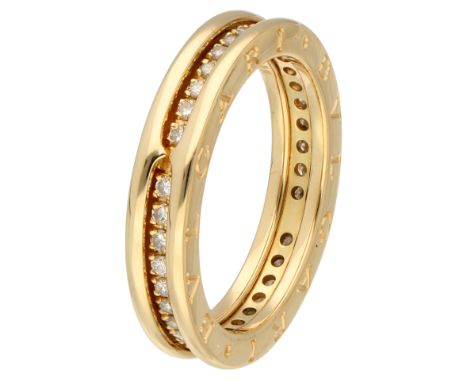 Bvlgari 18K yellow gold B.zero1 ring set with approx. 0.36 ct. diamond. Set with 36 brilliant cut diamonds of approx. 0.36 ct