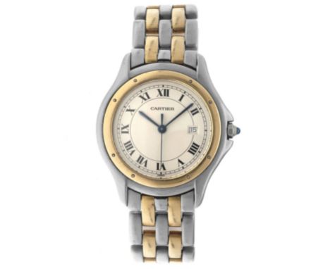 No Reserve - Cartier Panthère Cougar 187904 - Men's watch - 1993. Case: gold/steel (18K.) - bracelet: gold/steel (18K.) - qua