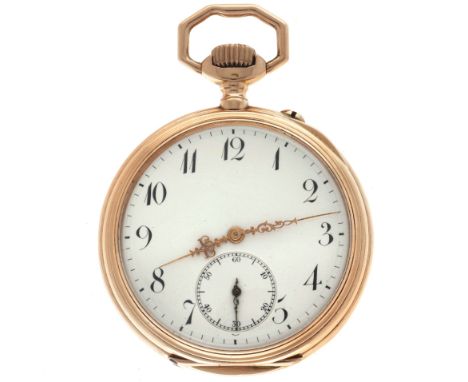 JWC14K. Rosegold - Men's pocket watch - approx. 1900. Case: rose gold (14K.) - manual - condition: good, movement functioning