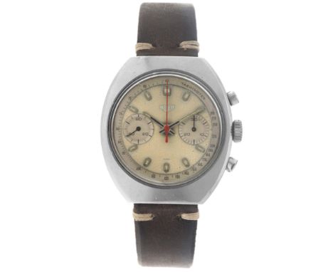 No Reserve - Heuer 'Pre-Carrera' Chronograph 7733 - Men's watch - ca. 1965. Case: steel - strap: leather - manual - condition