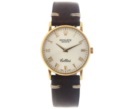 No Reserve - Rolex Cellini 5115/8 - Men's watch - 1999. Case: yellow gold (18K.) - strap: leather, 18k Rolex buckle - manual 