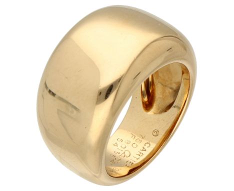 Cartier 18K yellow gold 'Nouvelle Vague' ring. In good condition. Hallmarks: Dutch assay mark 750, ©, Cartier, 1997, 54. Seri