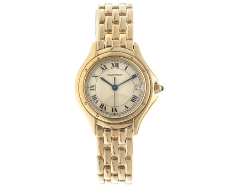 No Reserve - Cartier Cougar 887922 - Ladies watch - 1993. Case: yellow gold (18K.) - bracelet: yellow gold (18K.) - quartz - 