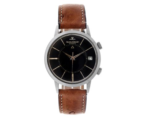 Jaeger-LeCoultre Memovox E855 - Men's wristwatch. Case: steel - strap: leather - mechanical automatic - condition: decent- di