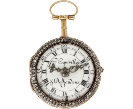 Fres Esquivillon &amp; Dechoudens Verge Fusee - Pocket watch - approx. 1780. Case: yellow gold (18K.) - manual winding - cond