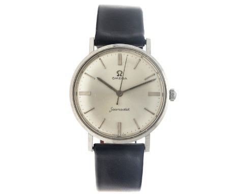 No Reserve - Omega Seamaster - Men's watch.  Case: steel - strap: leather - manual - condition: good, movement functioning - 