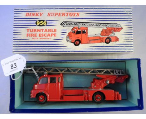 A Dinky Supertoys Turntable Fire Escape Vehicle (with windows), numbered 956 in original box with internal packaging Conditio