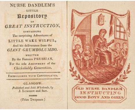 Chapbooks. A collection of 10 chapbooks, Glasgow: J. Lumsden &amp; Son, circa 1815, woodcut illustrations, some printed in sa