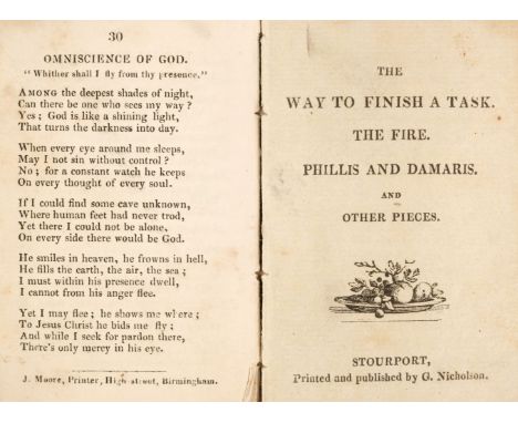 Chapbooks. A bound collection of 19 chapbooks, early 19th century, some woodcuts throughout, many with hand-colouring, occasi