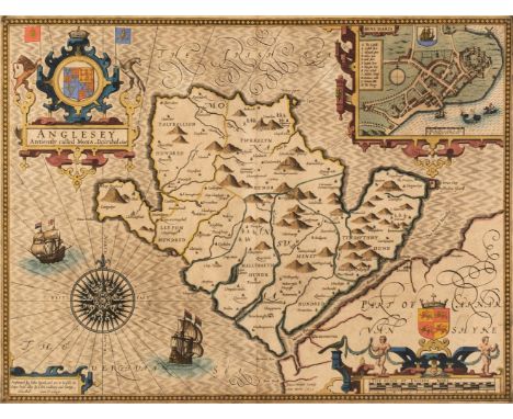 * Anglesey. Speed (John), Anglesey Antiently called Mona, John Sudbury &amp; George Humble, 1627, hand-coloured engraved map,