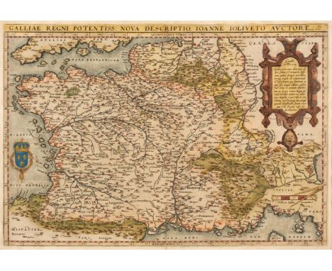 * France. Ortelius (Abraham), Galliae Regni Potentiss: Nova Descriptio Ioanne Ioliveto [1570 or later], engraved map with con