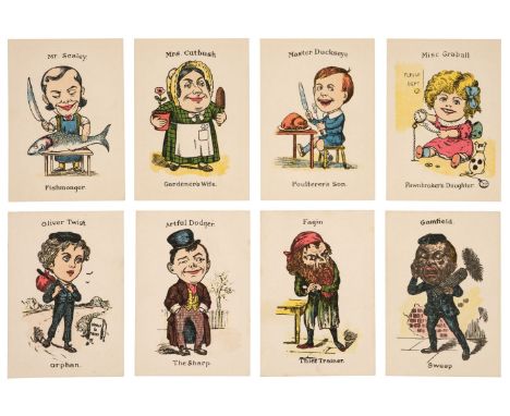 * Collier (A.). Jovial Families, circa 1890, 52 colour-printed woodblock cards, each featuring a character captioned above an