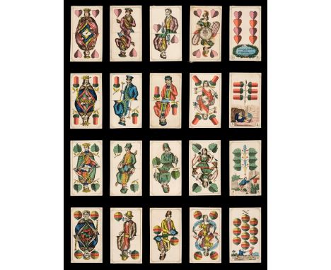 * German playing cards. Double headed Prussian pattern type I, Stralsund: W. Falkenberg &amp; Co., circa 1870, a complete dec