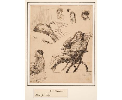 * Maurier (George du, 1834-1896). Studies for Trilly, circa 1894, original pen and ink, ten vignettes on recto and verso, dep