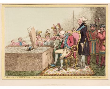 * Gillray (James). Three caricatures, The King of Brobdingnag and Gulliver..., The Pigs Possesssed..., [and] Pacific Overture