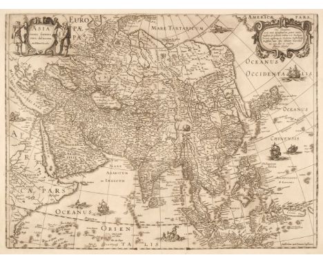 Asia. Hondius (Henricus), Asia Recens Summa Cura Delineata, Jan Jansson, Amsterdam, circa 1641, uncoloured engraved map, orna