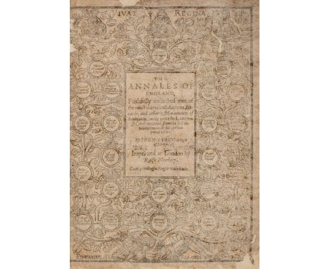 Stow (John). The Annales of England, faithfully collected out of the most authenticall authors, London: Ralphen Newbery, 1601
