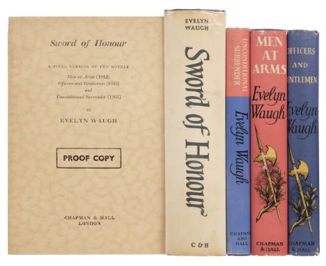 Waugh (Evelyn). 'Sword of Honour' trilogy: Men at Arms, 1952; Officers and Gentlemen, 1955; Unconditional Surrender, 1961, 1s