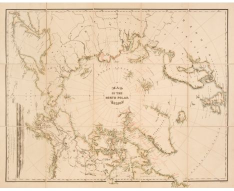 North Pole. Bauman (William). Map of the North Polar Region, circa 1876, colour lithographic map, sectionalised and laid on l