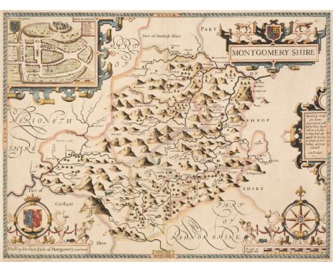 North Wales. Speed (John), Montgomery, Flint &amp; Denbighshire..., [1611 - 27], three county maps, including Montgomery Shir