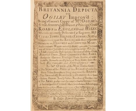 Owen (John &amp; Bowen Emanuel). Britannia Depicta or Ogilby Improv'd; being a Correct Coppy of Mr Ogilby's Actual Survey of 