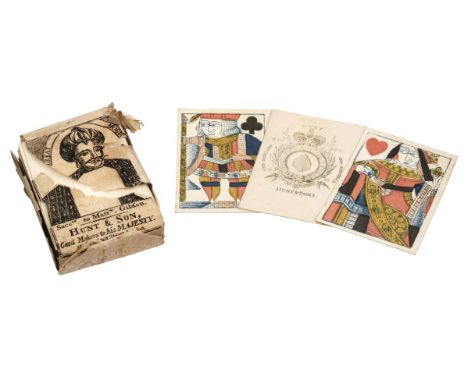 * Hunt &amp; Son. A deck of standard playing cards, 1810, 52 wood engraved cards with stencilled colours, comprising four sui