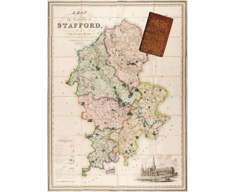 Staffordshire. Phillips (J. &amp; Hutchings W.F.), A Map of the County of Stafford Divided into Hundreds &amp; Parishes from 