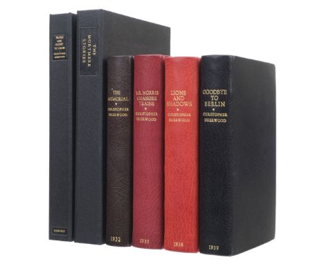 Isherwood (Christopher). The Memorial, 1932; Mr. Norris Changes Trains, 1935; Lions and Shadows, 1938; Goodbye to Berlin, 193