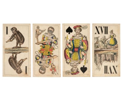 * Austrian Tarock. A deck of monkey tarock cards, Vienna, Austria: Josef Glanz, circa 1870s, 54 lithographed cards with stenc
