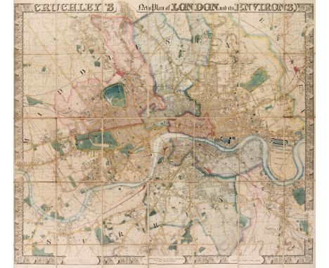 London. Cruchley (George Frederick). Cruchley's New Plan of London and its Environs, Engraved and Published by Cruchley, Map 