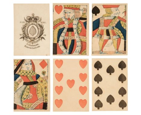 * Wheeler (Thomas). An exportation deck, No. 62, 1810, 52 cards, comprising 4 suits of 13, each with pip cards 1-10 and 3 sin