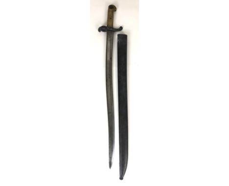 French 1842 Yataghan Bayonet Franco Prussian War Period  A good example, the single edged Yataghan blade with central fuller 