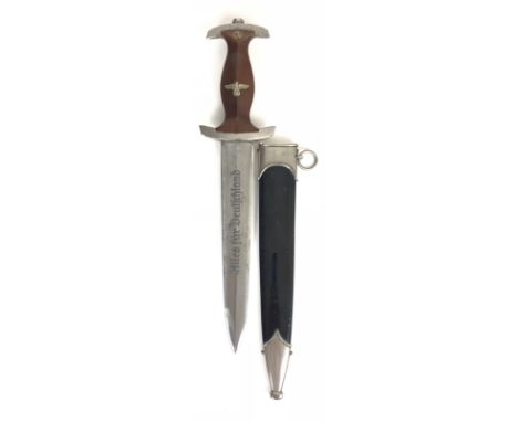 German Third Reich NSKK 1940 RZM marked dagger by Eickhorn, Solingen.  Good scarce example with double-edged blade etched wit