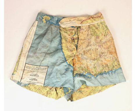 WW2 Far East Escape SOE Map Shorts.  A unusual escape and evasion essential in the form of a pair of shorts, tailored from a 