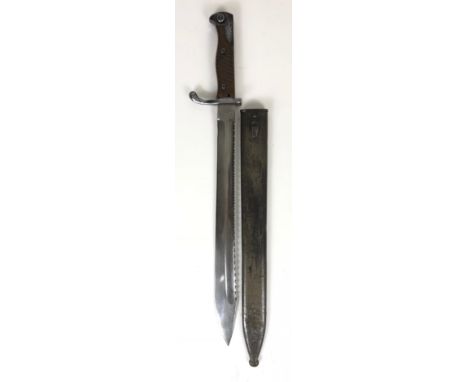 WW1 Imperial German Model 1898/05 1911 Butcher Sawback Bayonet.  A early example, single edged blade widening to the point, w