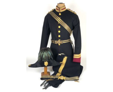 Royal Army Medical Corps Full Dress Attributed Uniform.  A scare example worn by Colonel Frederick William Caton-Jones CB MB.