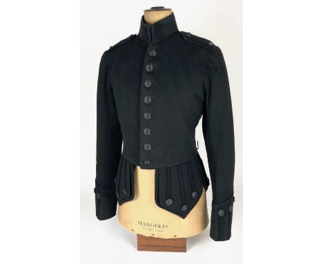 Cameronians (Scottish Rifles) Officer's Full Dress Doublet. A good post 1901 example, in Rifle-green cloth, the collar, cuffs