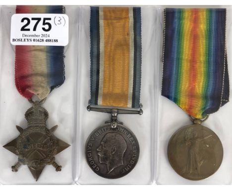 Royal Engineers WW1 1914/15 Star Medal Group of Three.  Awarded to "86045 SPR R FENNEMORE RE". 1914/15 Star, British War Meda