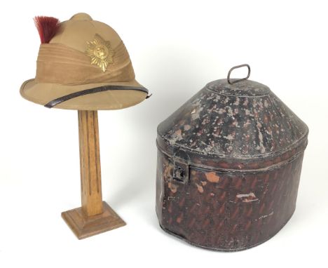 Coldstream Guards WW1/ Inter War Period Guardsman Wolseley Foreign Service Helmet  A scarce khaki example with seven fold pug