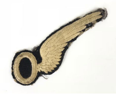 WW1 RFC / RAF Observer Brevet Badge.  A scarce padded example of slender form typical of the Great War issue. Moth nips.