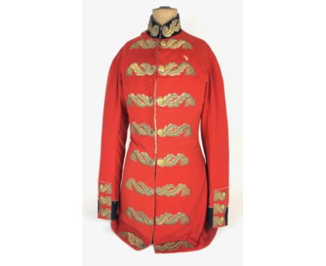 Uniform Tunic for an Aide-de-Camp To Her Majesty Queen Victoria   A rare example, of scarlet melton cloth, with dark blue fac