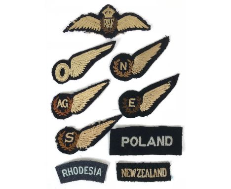 WW2 RAF Aircrew Brevet Badges.  Pilot (Flat) ... Observer (Flat) ... Navigator (Flat) ... Air Gunner (Flat) ... Engineer (Pad