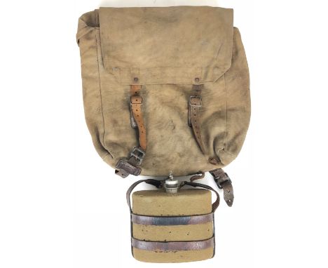 WW1 1915 dated 1914 Pattern Equipment Large Pack.  A scarce example made by Cook and complete with all buckles, but one now d