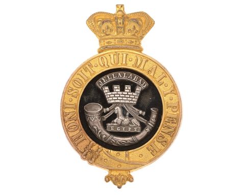 The Prince Albert's (Somersetshire Light Infantry), Victorian Officer's glengarry badge c. 1881-97.  Fine gilt crowned Garter