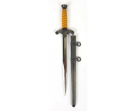 German Third Reich Army Officer's MINIATURE dagger by Alexander Coppel, Solingen.  Good scarce example with amber ivorine twi