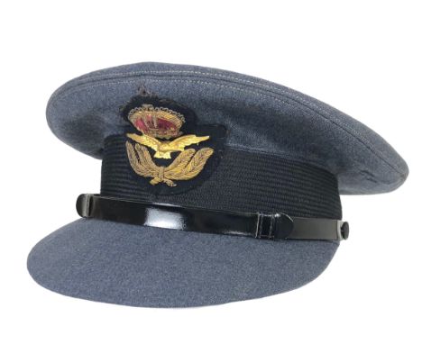 WW2 Period RAF Officer's Cap.  An inter war, early WW2 example of the regulation pattern. Complete with bullion cap badge and